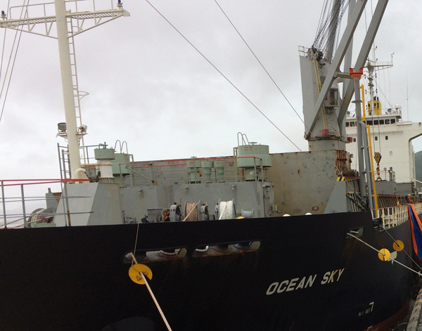 Tàu Ocean Sky chở 8.000 tấn SA Toray Nhật Bản cập cảng Quy Nhơn
