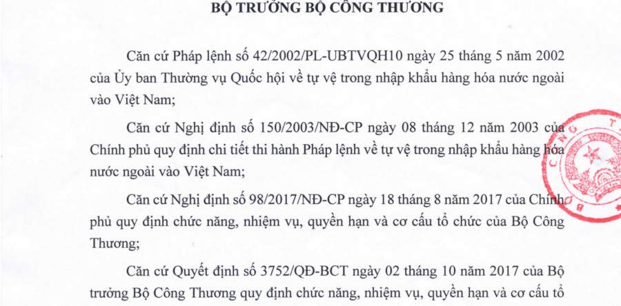 Bộ Công Thương – Quyết định gia hạn thời gian điều tra vụ việc áp dụng biện pháp tự vệ đối với mặt hàng phân bón DAP, MAP vào Việt Nam