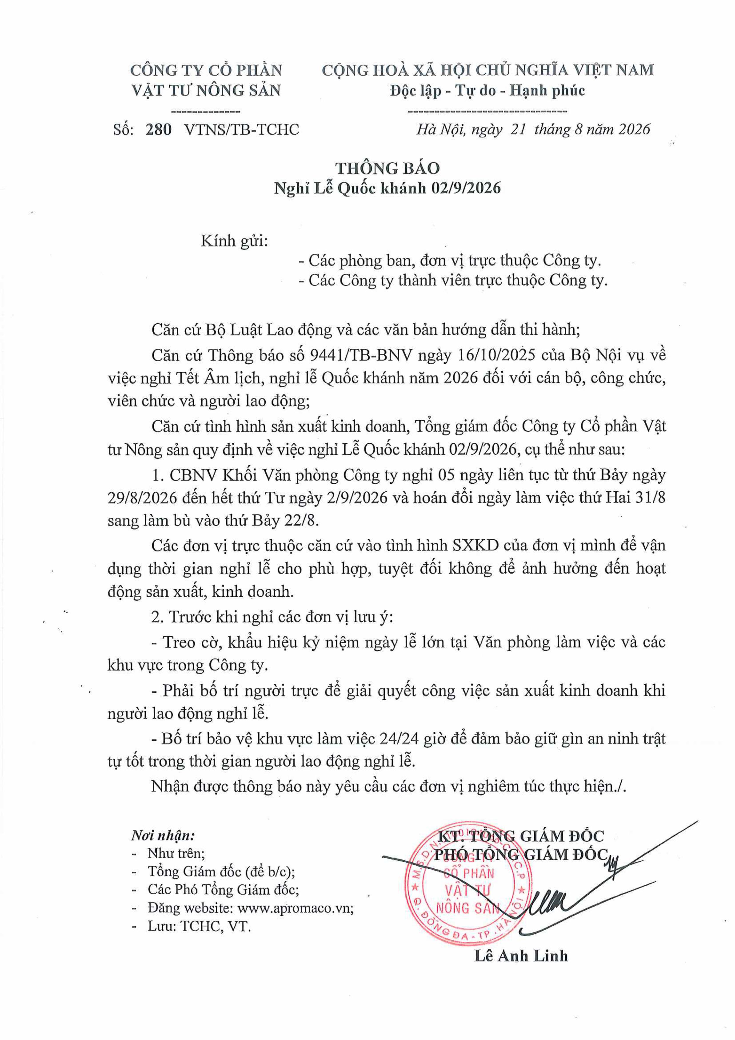 2026CV280TCHC_TB Nghỉ lễ QK